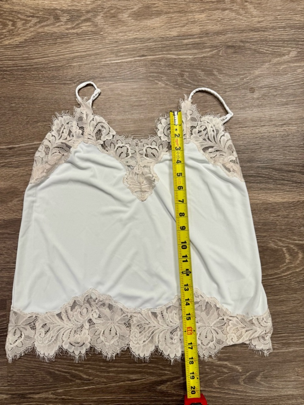 Express Ivory Lace Trim Camisole Tank Top Small Satin Stretch Feminine - Picture 6 of 6